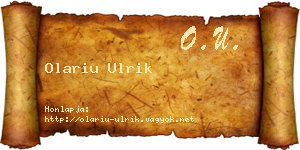 Olariu Ulrik névjegykártya